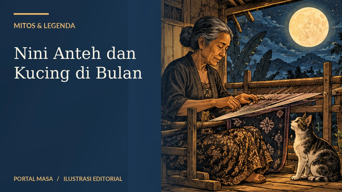 Sampul ilustratif bertema Nini Anteh dan Kucing di Bulan; tidak menunjukkan foto kejadian bersejarah