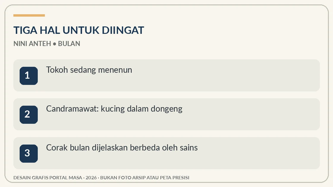 Visual editorial: tiga hal penting tentang Nini Anteh dan Kucing di Bulan