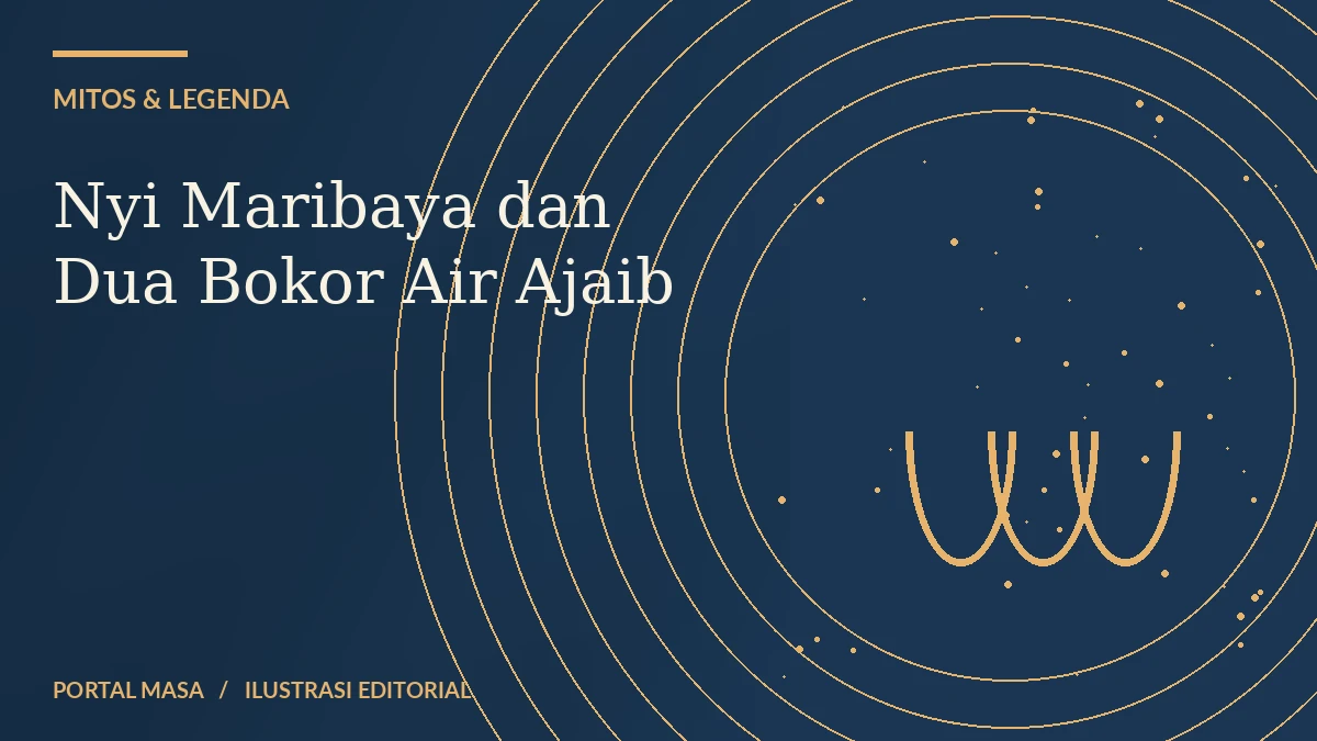 Sampul ilustratif bertema Nyi Maribaya dan Dua Bokor Air Ajaib; tidak menunjukkan foto kejadian bersejarah