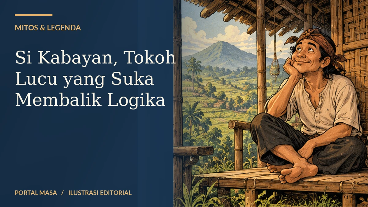 Sampul ilustratif bertema Si Kabayan, Tokoh Lucu yang Suka Membalik Logika; tidak menunjukkan foto kejadian bersejarah