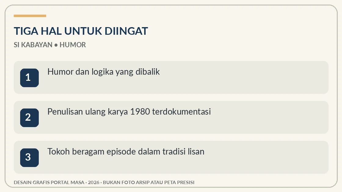 Visual editorial: tiga hal penting tentang Si Kabayan, Tokoh Lucu yang Suka Membalik Logika