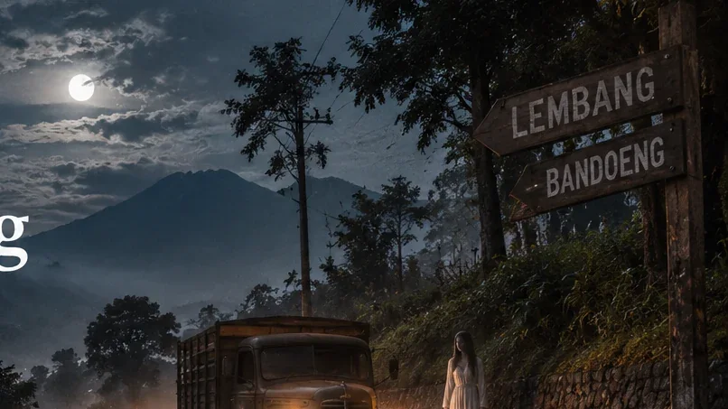 cikole hutan sosok putih ilustrasi